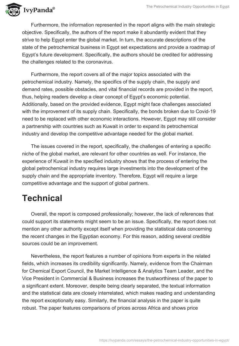 The Petrochemical Industry Opportunities in Egypt. Page 2