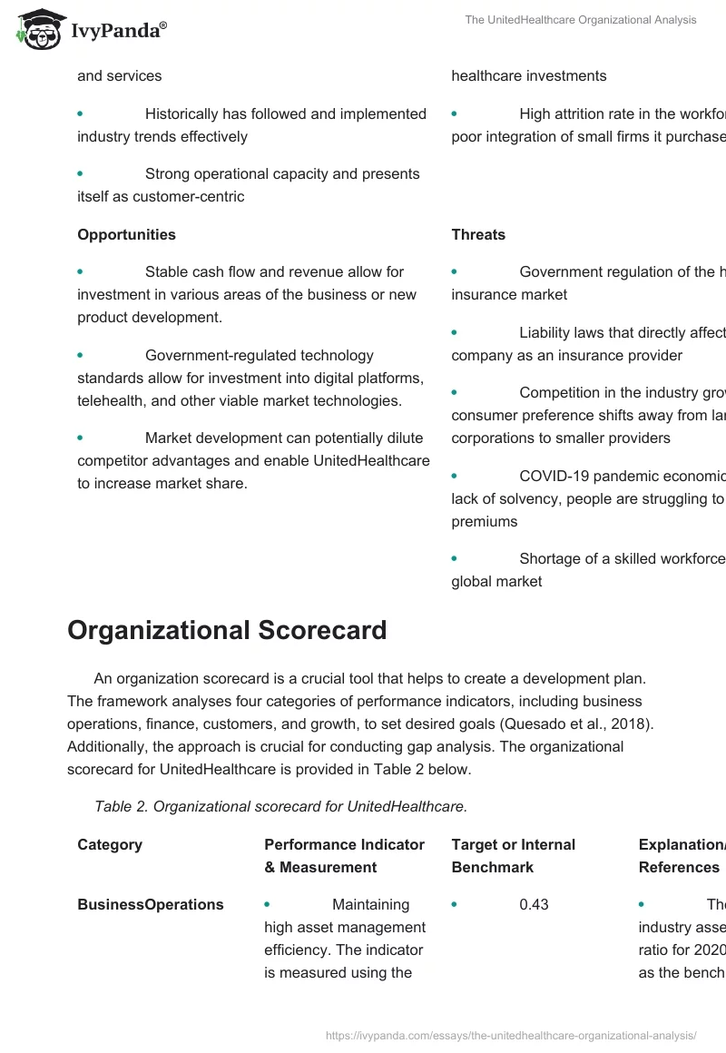 The UnitedHealthcare Organizational Analysis. Page 2
