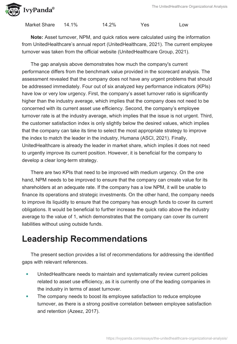 The UnitedHealthcare Organizational Analysis. Page 5