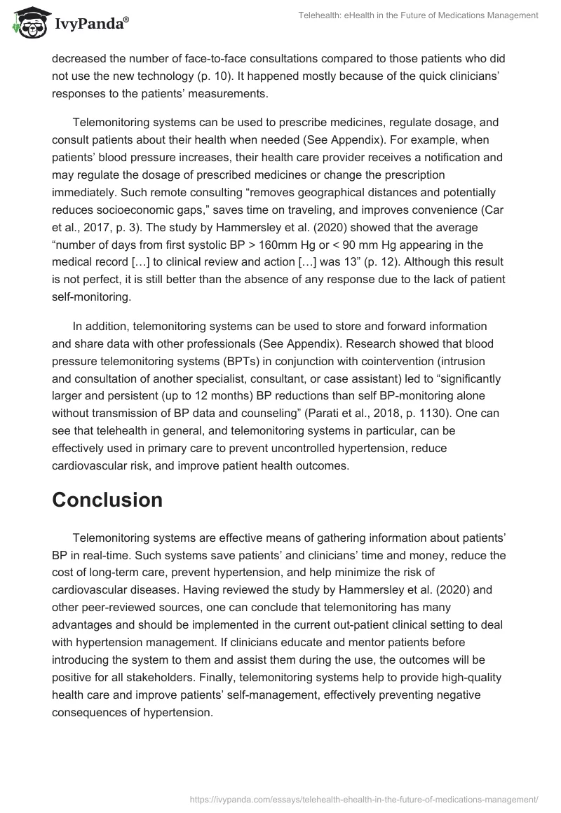 Telehealth: eHealth in the Future of Medications Management. Page 3