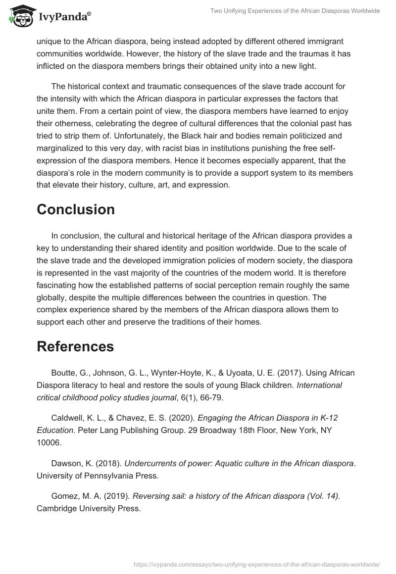 Two Unifying Experiences of the African Diasporas Worldwide. Page 4