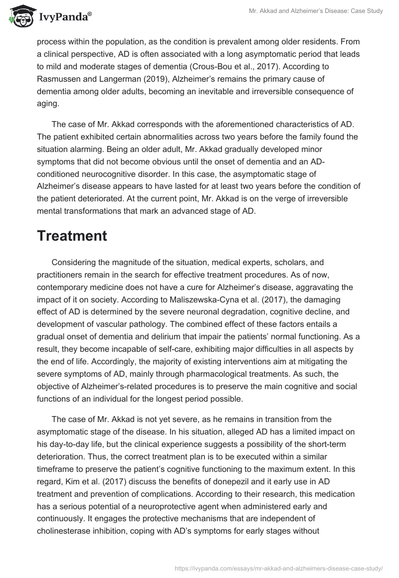 Mr. Akkad and Alzheimer’s Disease: Case Study. Page 2