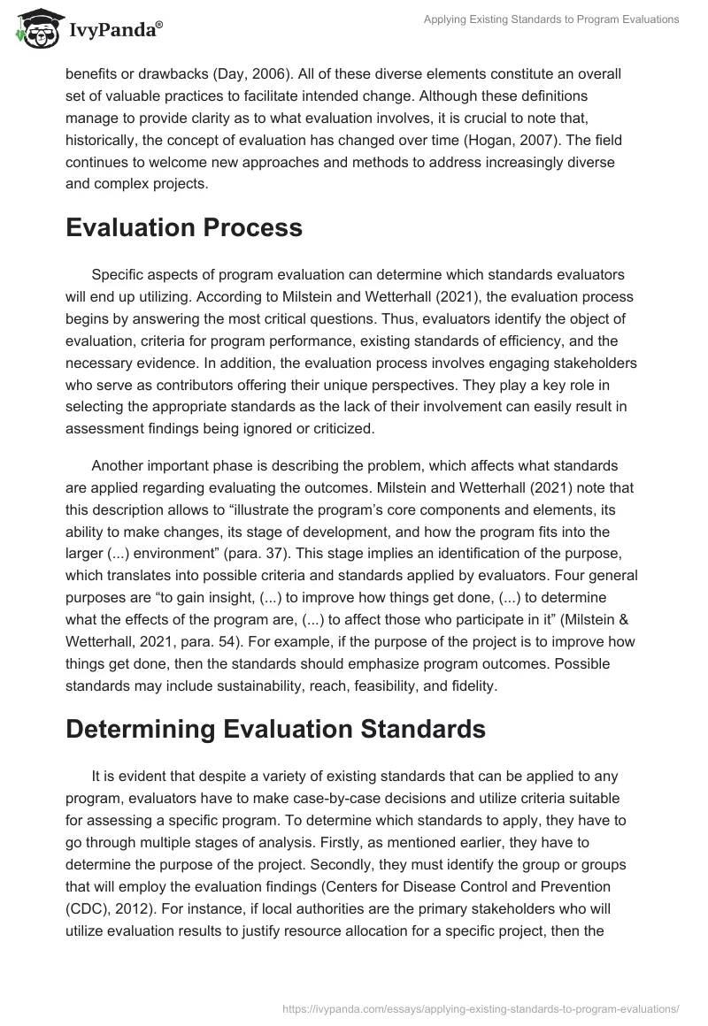 Applying Existing Standards to Program Evaluations. Page 2