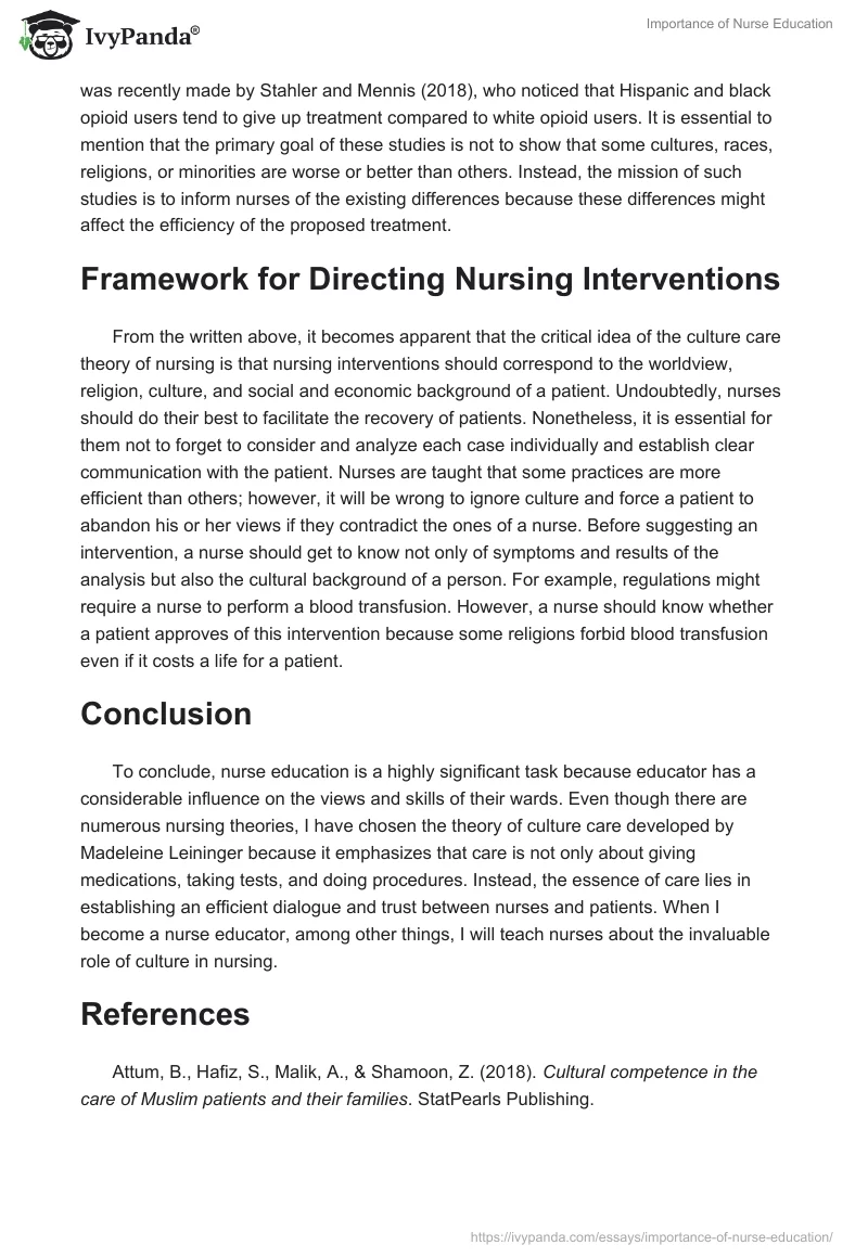 Importance of Nurse Education. Page 3