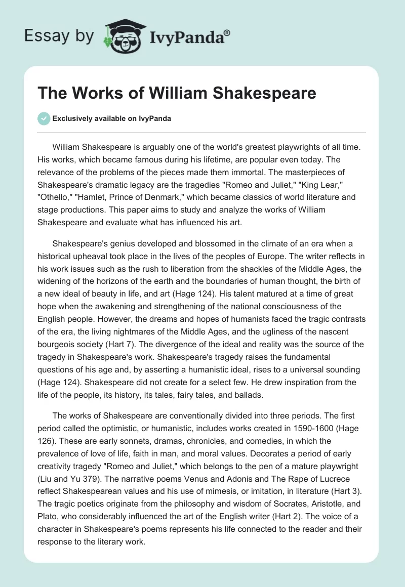 The Works of William Shakespeare. Page 1