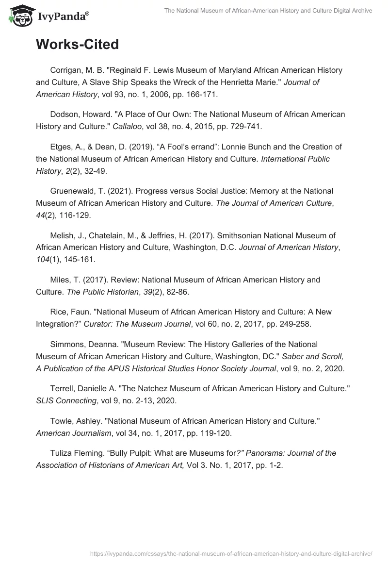 The National Museum of African-American History and Culture Digital Archive. Page 2