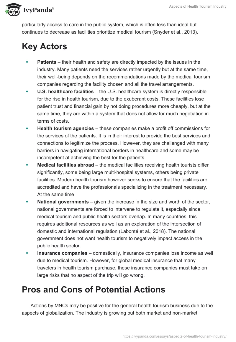 Aspects of Health Tourism Industry. Page 2