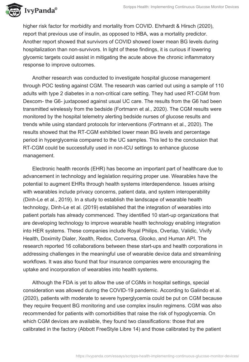 Scripps Health: Implementing Continuous Glucose Monitor Devices. Page 2