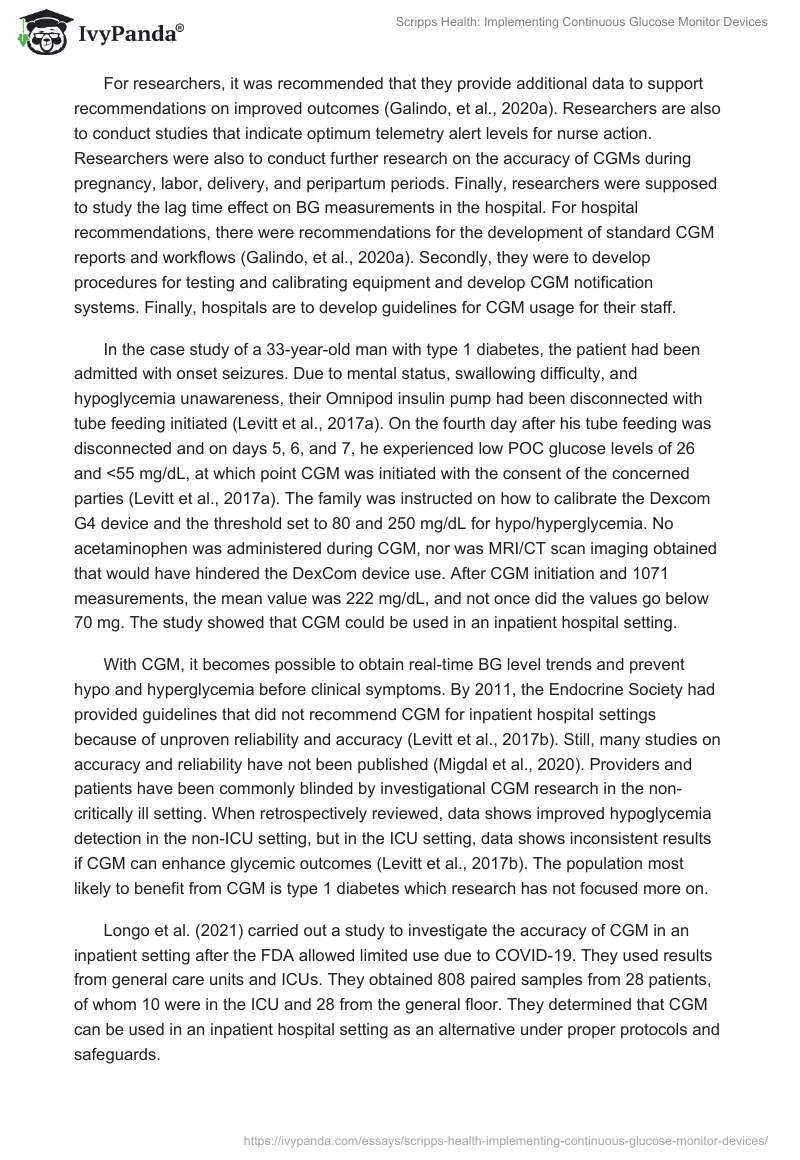 Scripps Health: Implementing Continuous Glucose Monitor Devices. Page 5