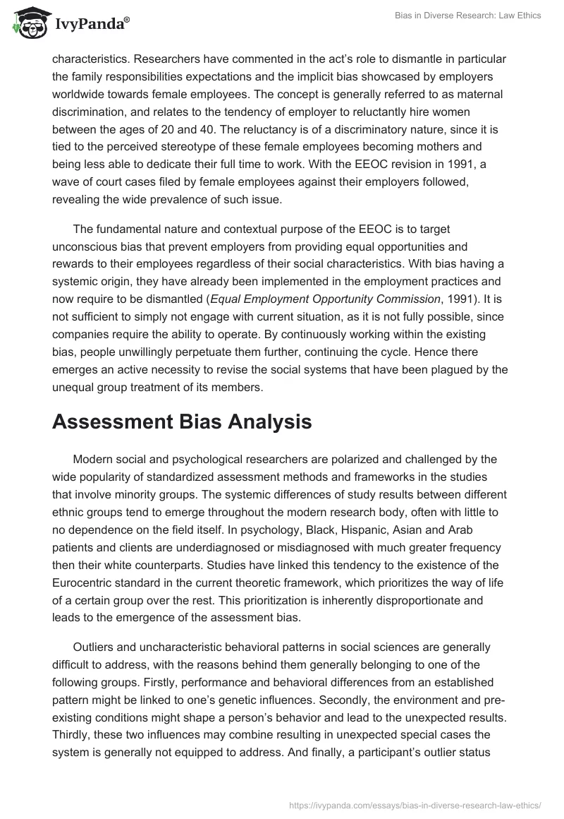 Bias in Diverse Research: Law Ethics. Page 2