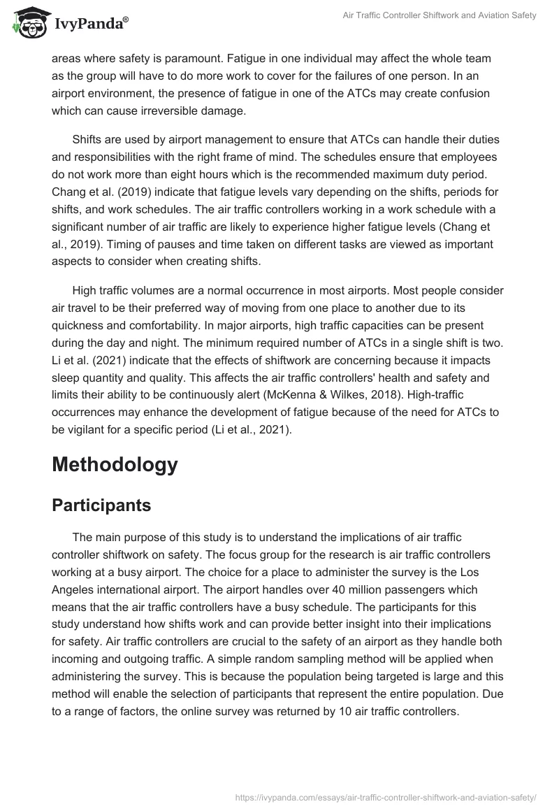 Air Traffic Controller Shiftwork and Aviation Safety. Page 2