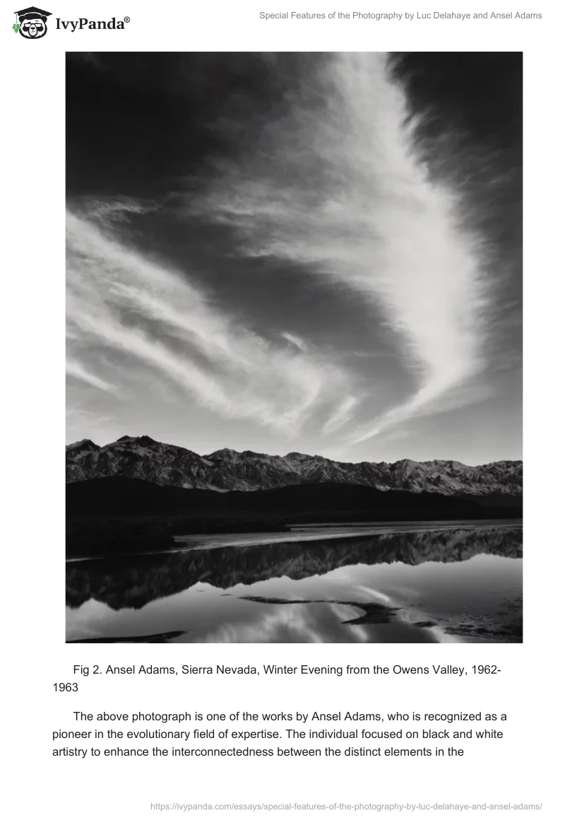 Special Features of the Photography by Luc Delahaye and Ansel Adams. Page 3