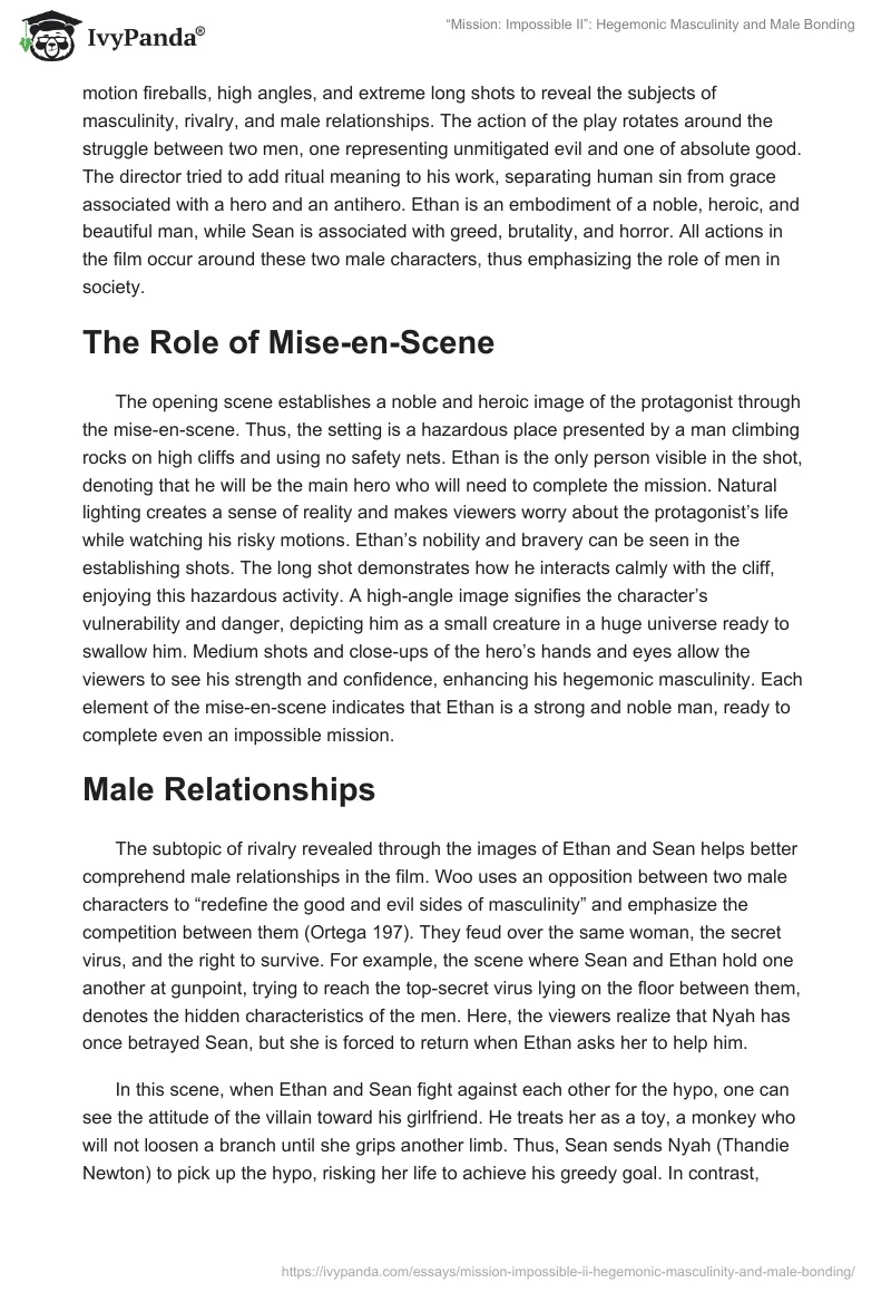 “Mission: Impossible II”: Hegemonic Masculinity and Male Bonding. Page 2