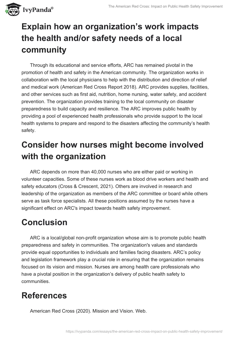 The American Red Cross: Impact on Public Health Safety Improvement. Page 4
