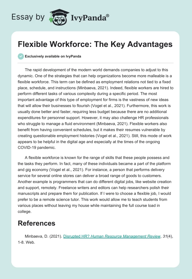 Flexible Workforce: The Key Advantages. Page 1