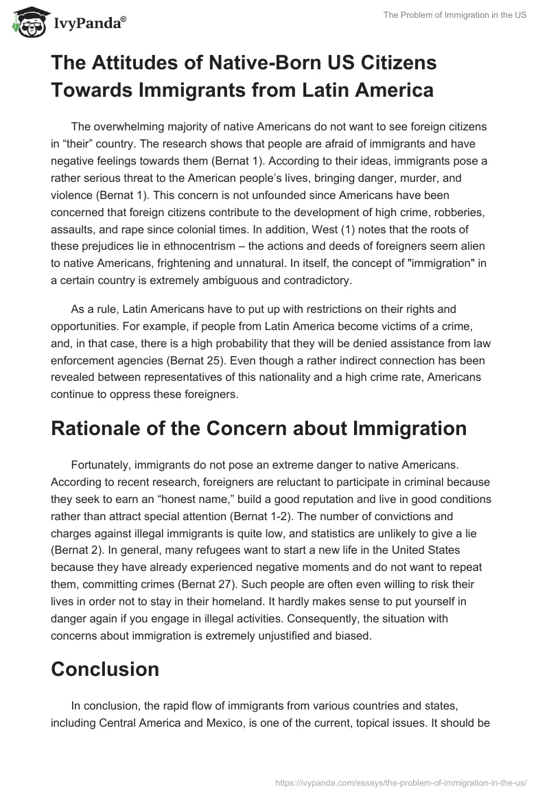 The Problem of Immigration in the US. Page 3