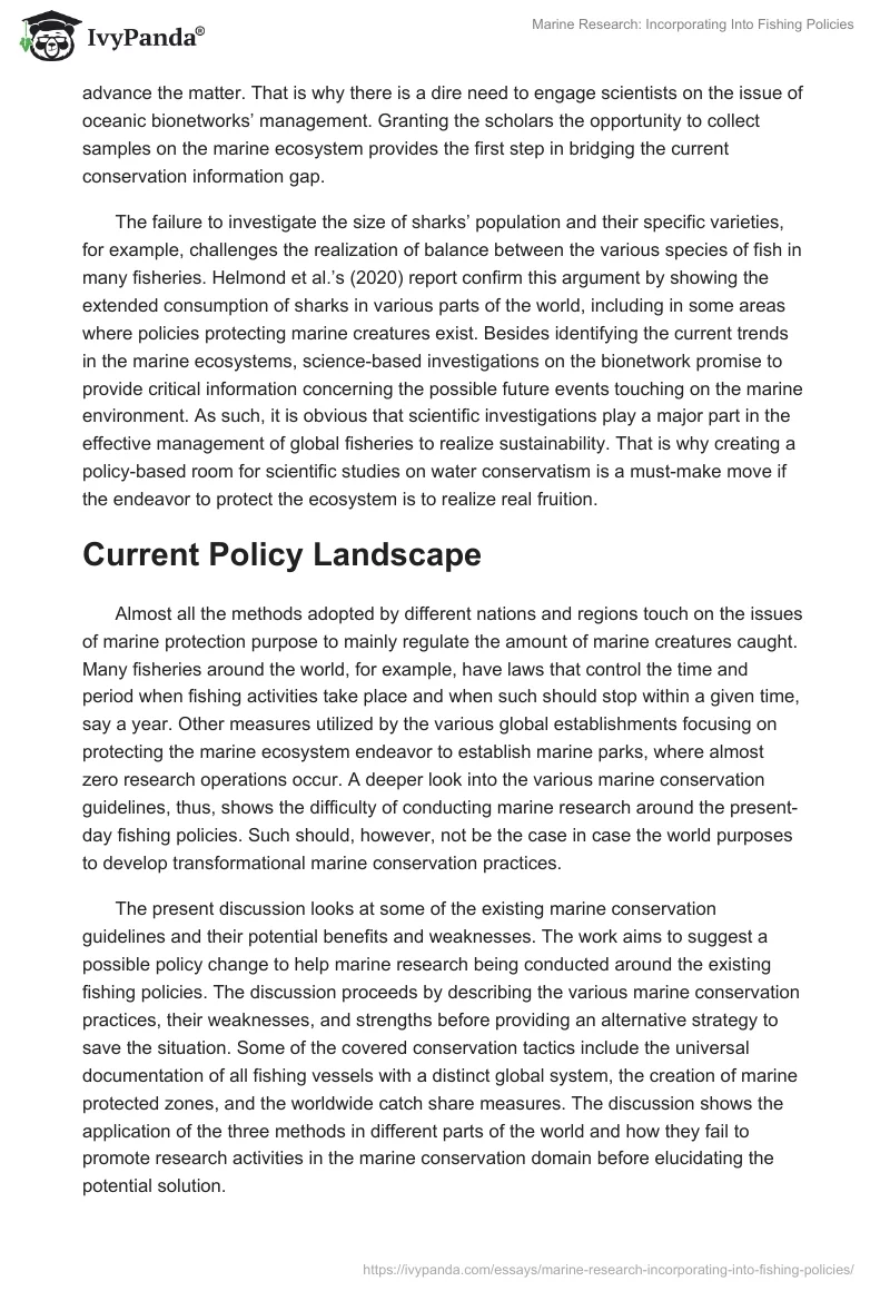 Marine Research: Incorporating Into Fishing Policies. Page 3