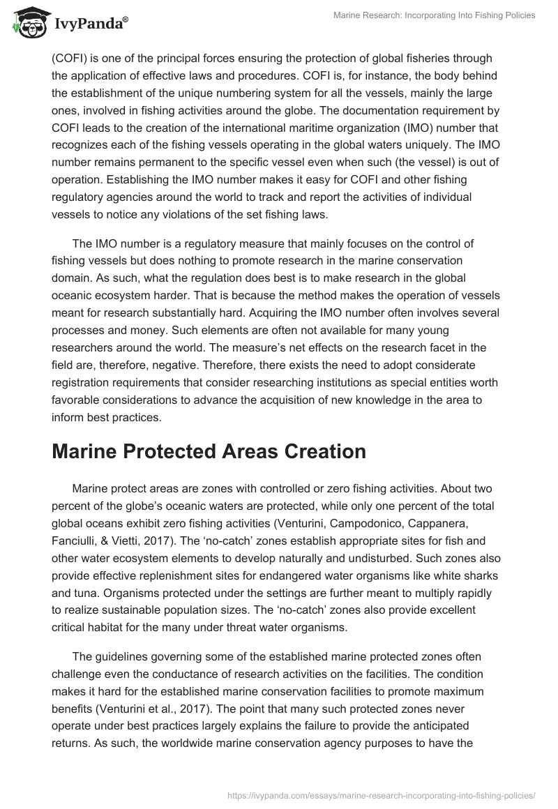 Marine Research: Incorporating Into Fishing Policies. Page 5