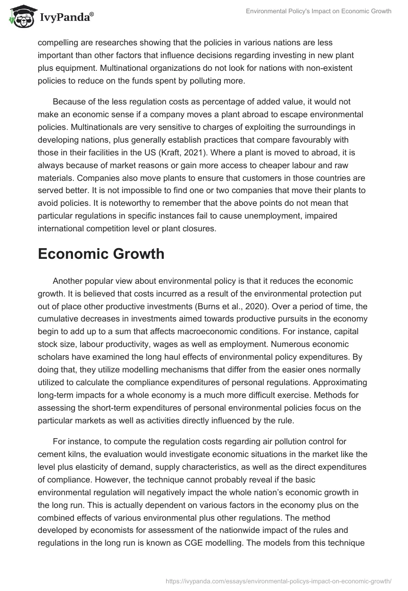 Environmental Policy's Impact on Economic Growth. Page 4