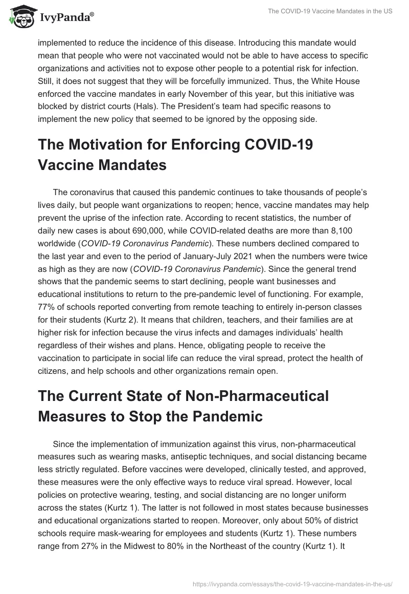 The COVID-19 Vaccine Mandates in the US. Page 2