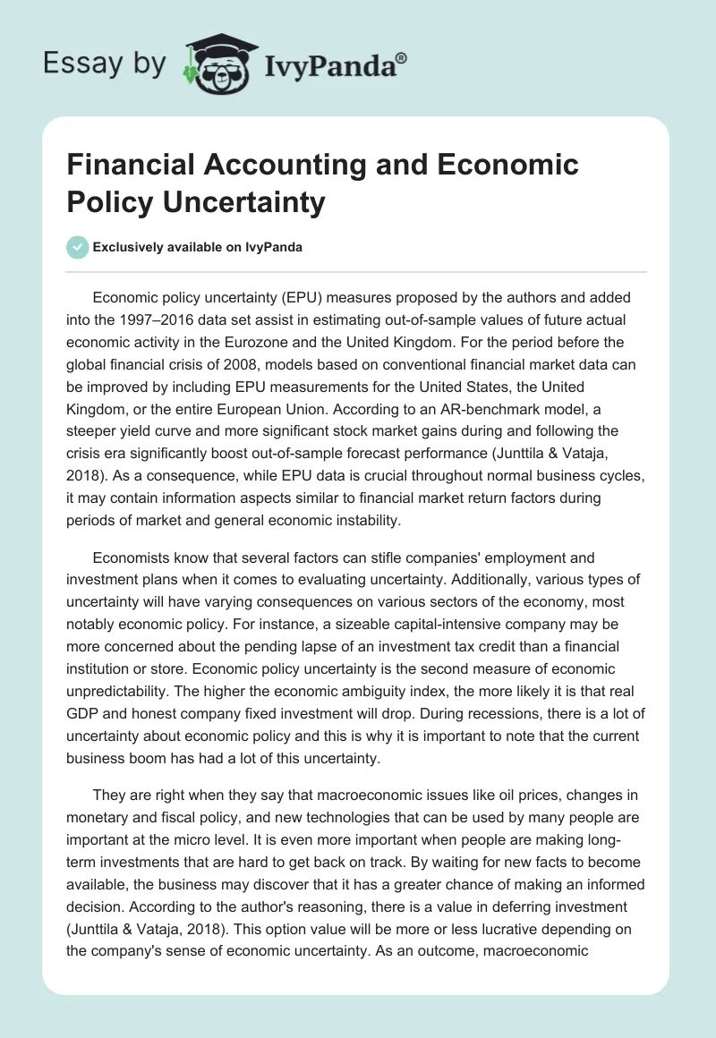 Financial Accounting and Economic Policy Uncertainty. Page 1