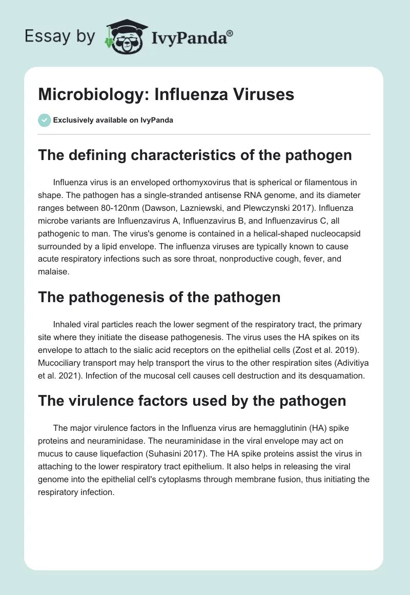 Microbiology: Influenza Viruses. Page 1