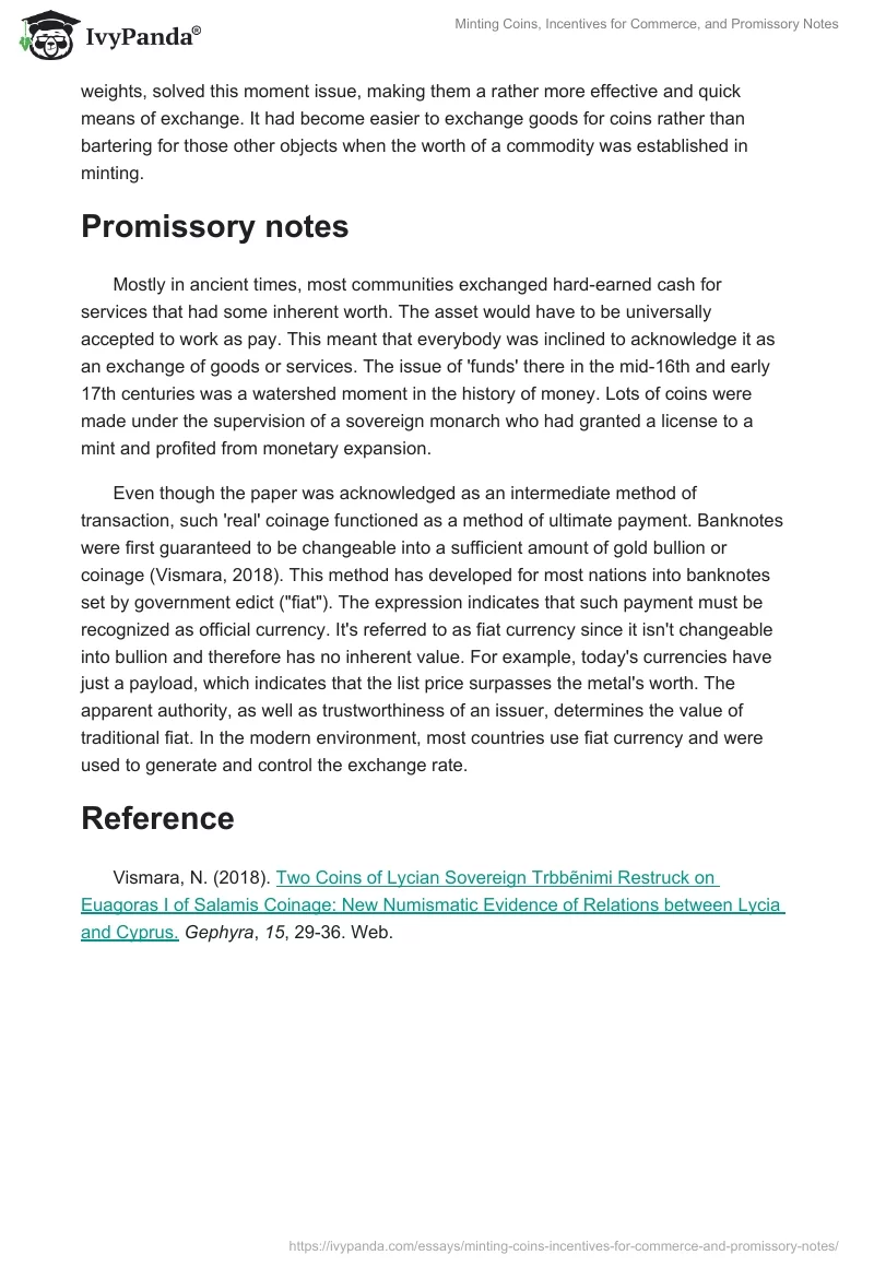 Minting Coins, Incentives for Commerce, and Promissory Notes. Page 2