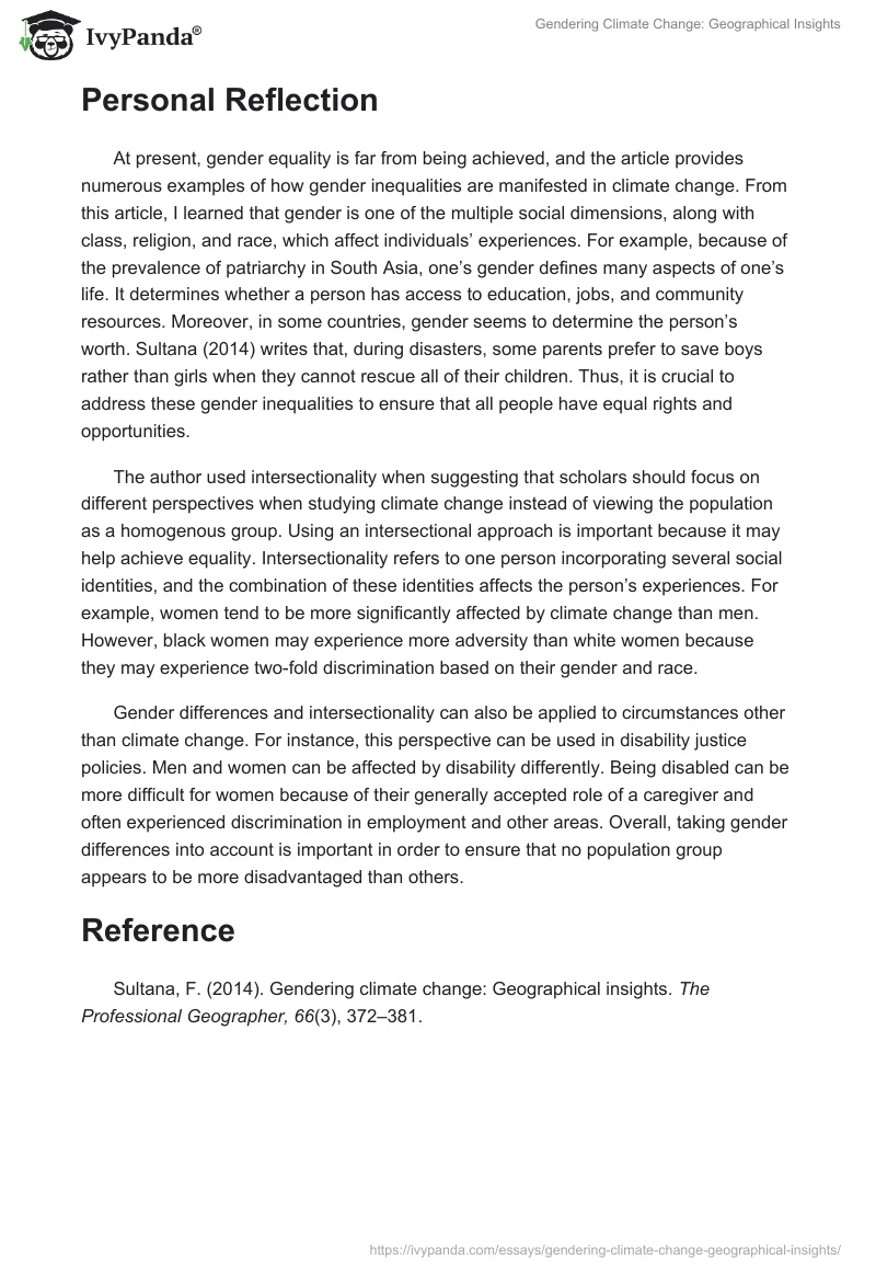 Gendering Climate Change: Geographical Insights. Page 2