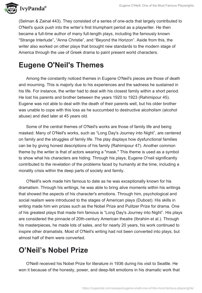 Eugene O’Neill: One of the Most Famous Playwrights. Page 2