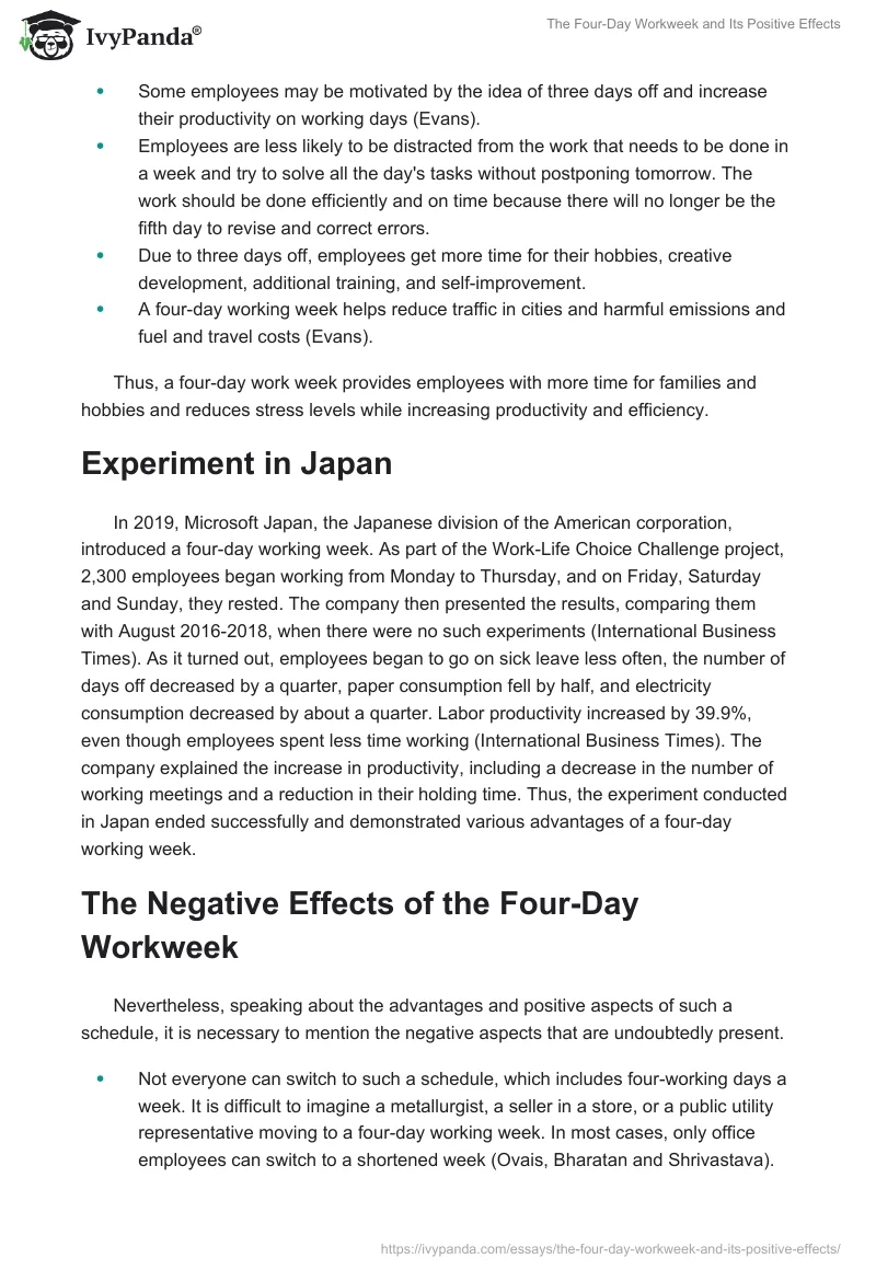 The Four-Day Workweek and Its Positive Effects. Page 2