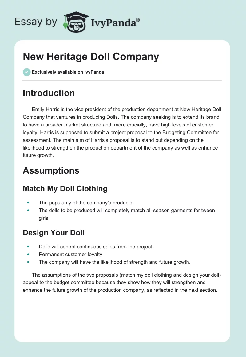 New Heritage Doll Company. Page 1