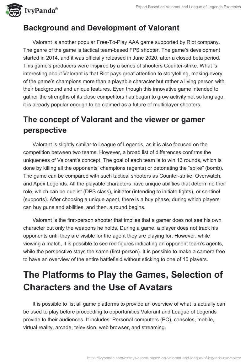 Esport Based on Valorant and League of Legends Examples. Page 3