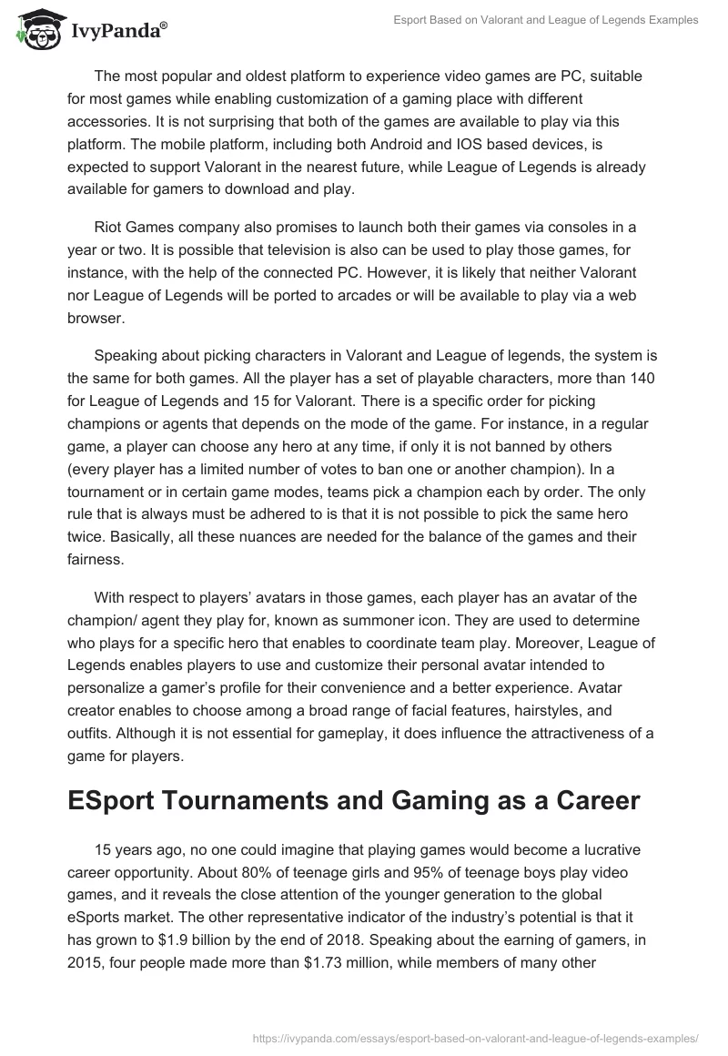 Esport Based on Valorant and League of Legends Examples. Page 4