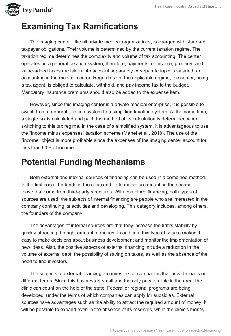 Healthcare Industry: Aspects of Financing. Page 4
