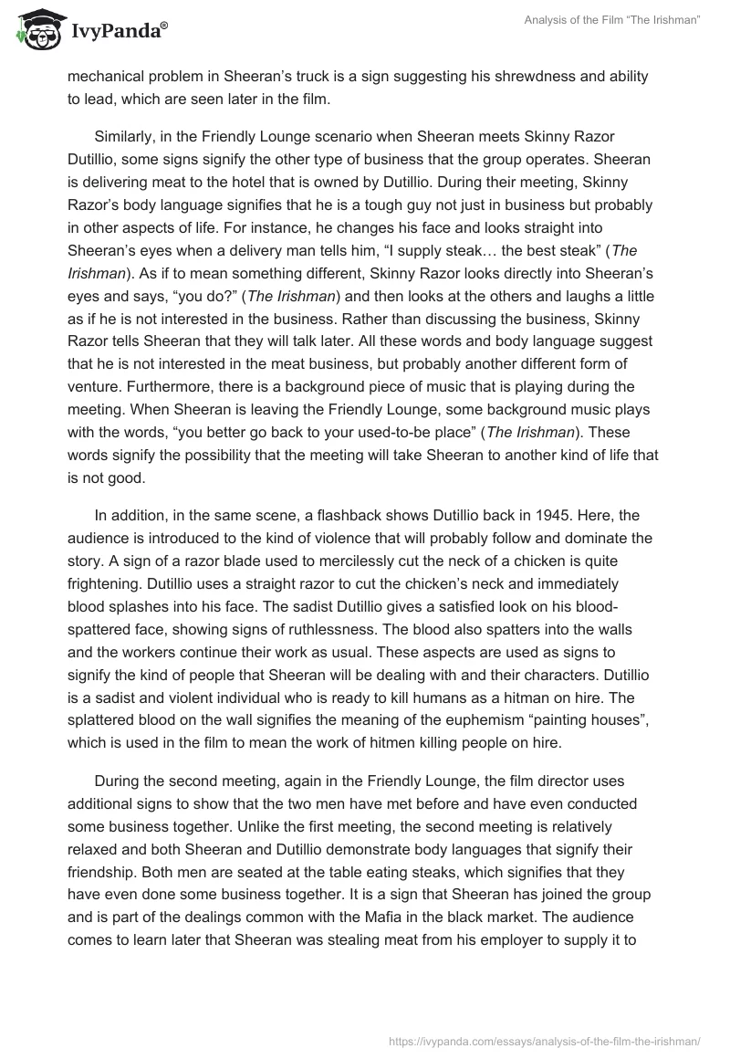Analysis of the Film “The Irishman”. Page 2