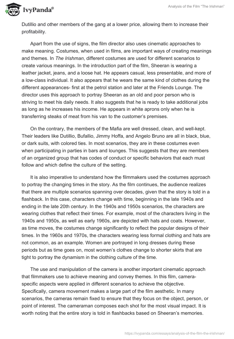 Analysis of the Film “The Irishman”. Page 3