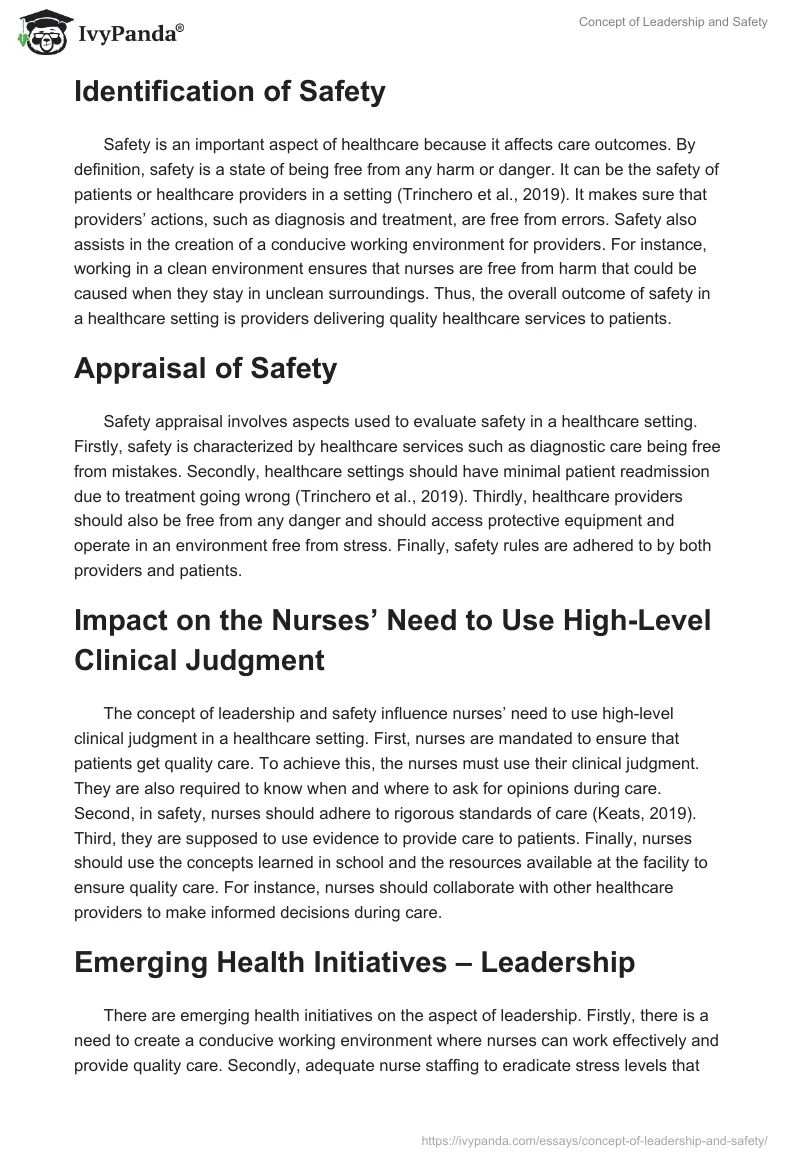 Concept of Leadership and Safety. Page 2