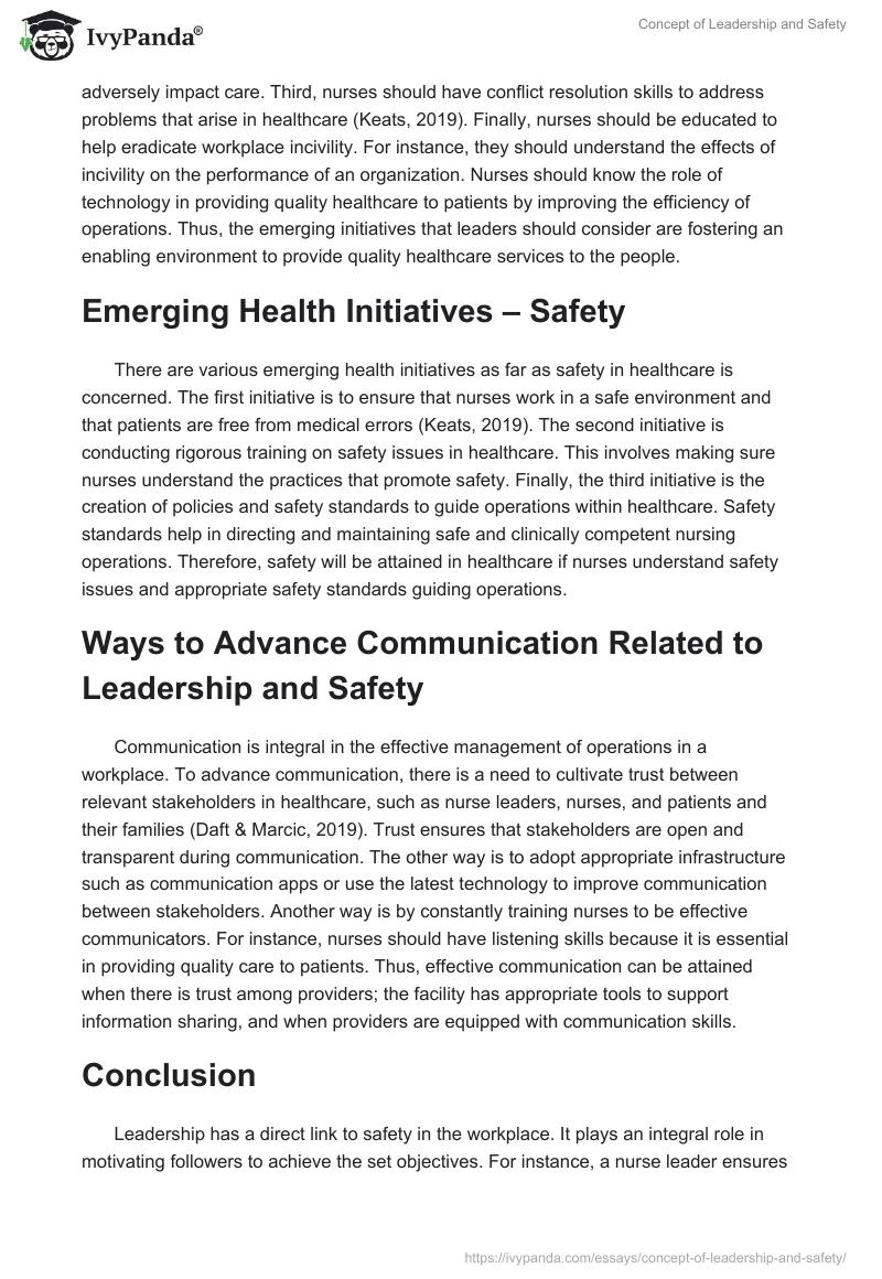 Concept of Leadership and Safety. Page 3