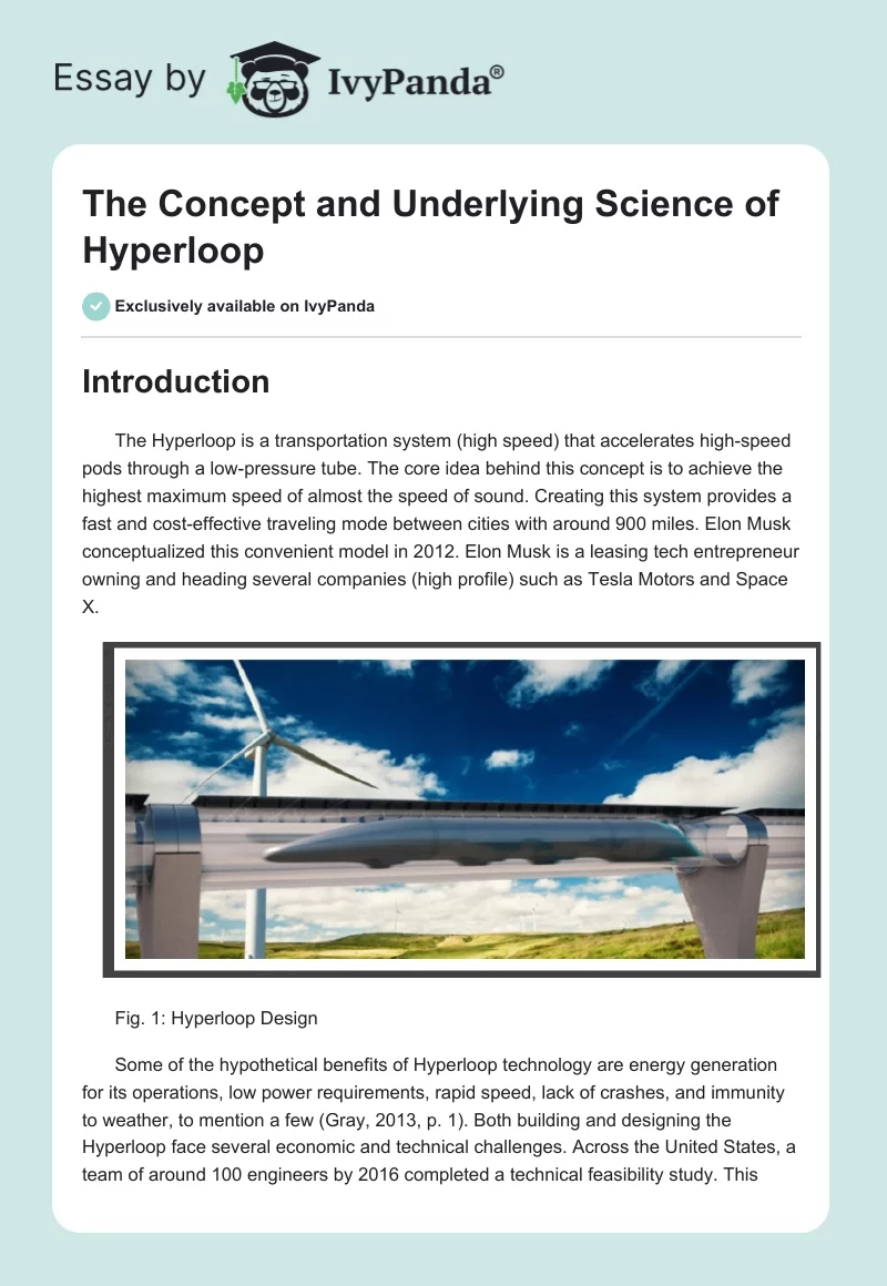 The Concept and Underlying Science of Hyperloop. Page 1