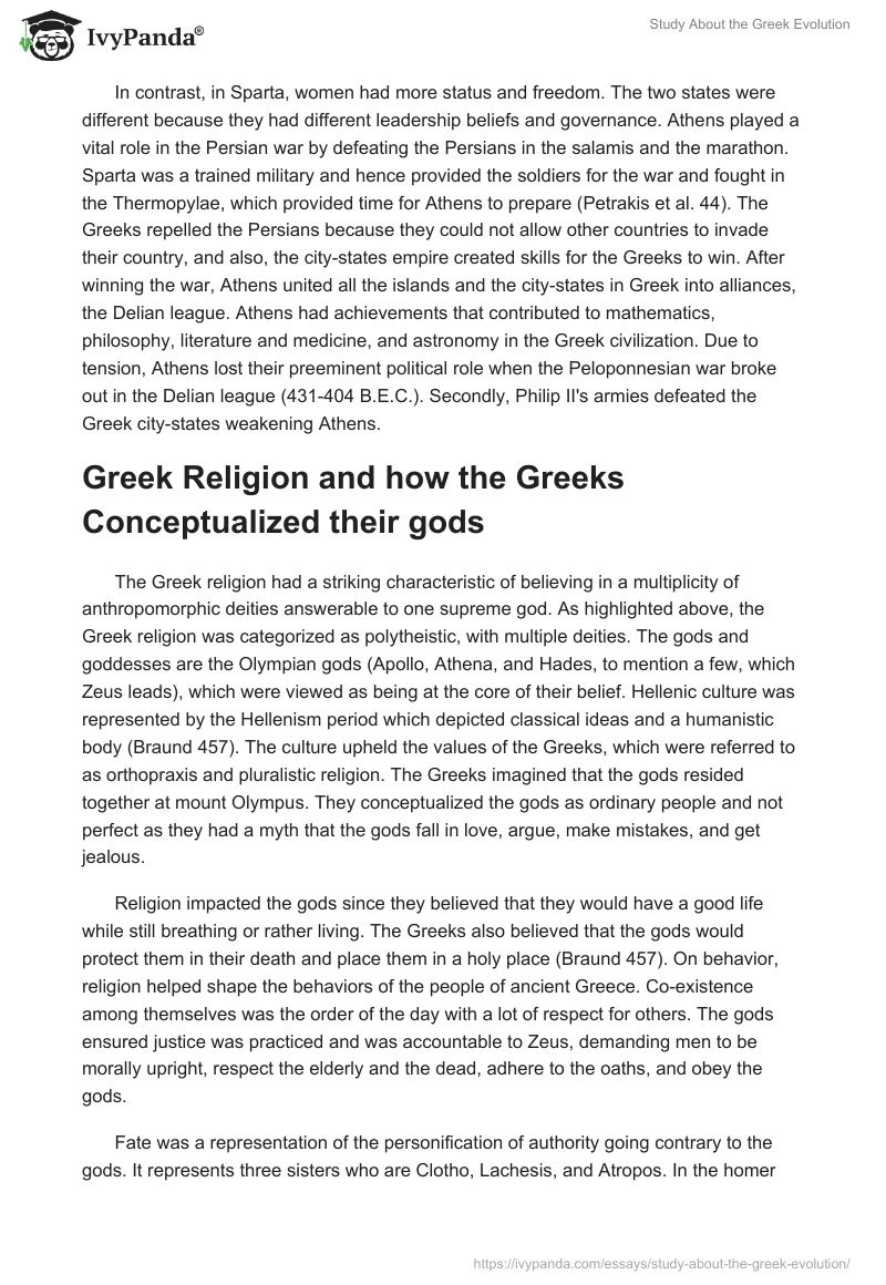 Study About the Greek Evolution. Page 2
