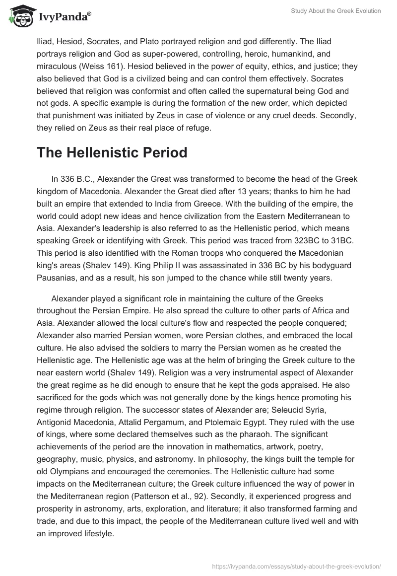 Study About the Greek Evolution. Page 3
