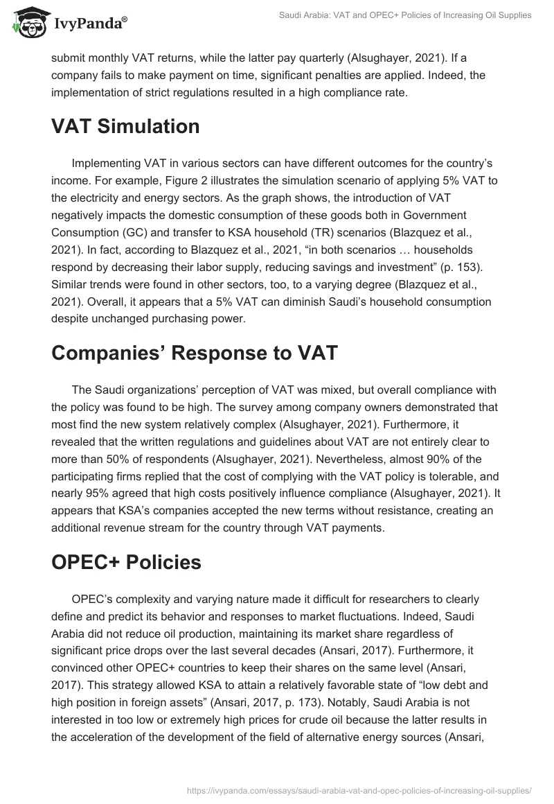 Saudi Arabia: VAT and OPEC+ Policies of Increasing Oil Supplies. Page 2