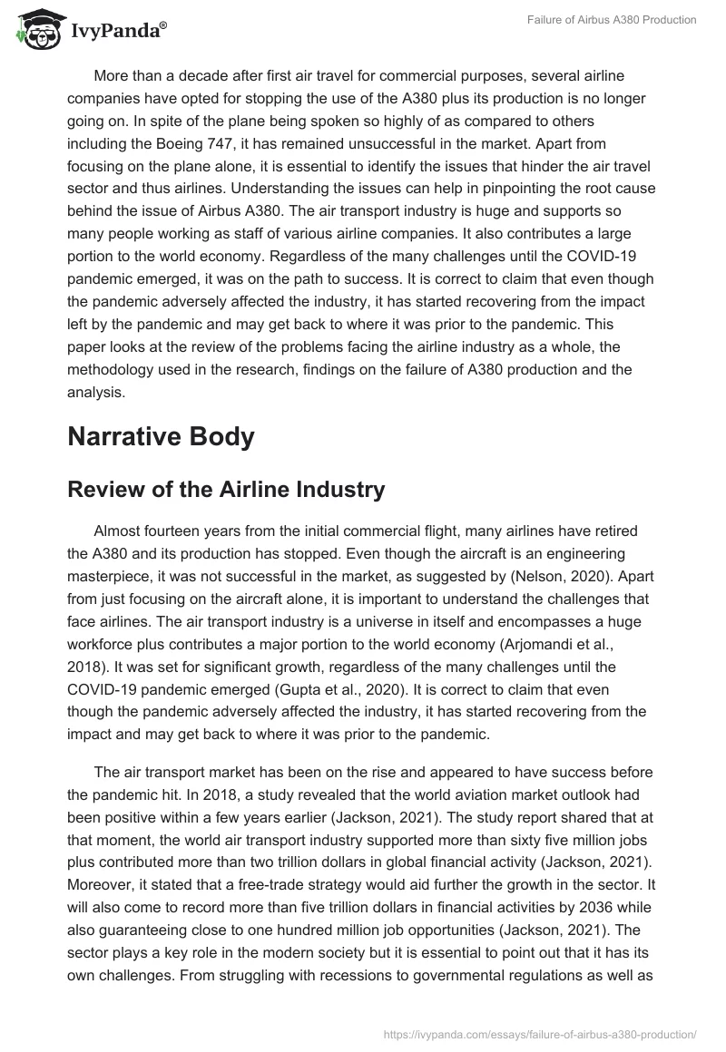 Failure of Airbus A380 Production. Page 2
