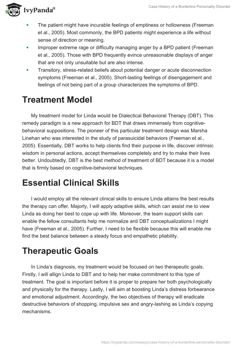 Case History of a Borderline Personality Disorder. Page 2