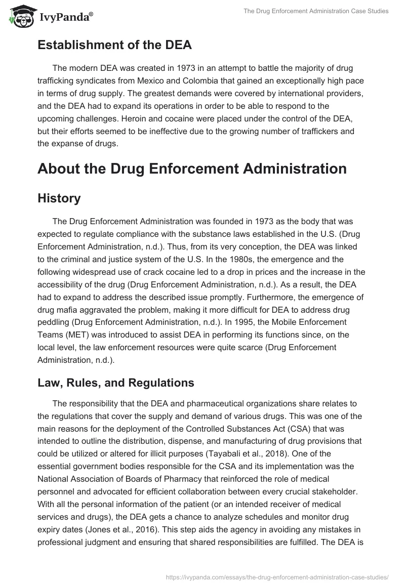 The Drug Enforcement Administration Case Studies. Page 2
