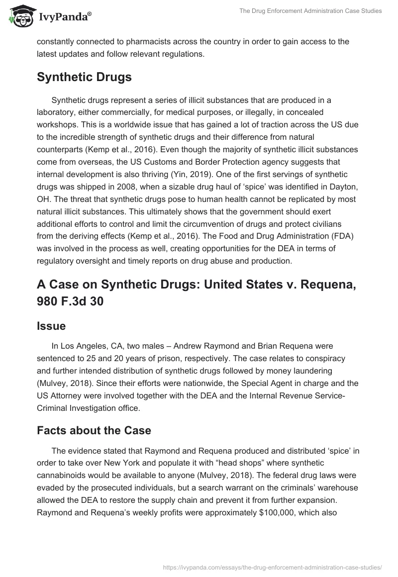 The Drug Enforcement Administration Case Studies. Page 3