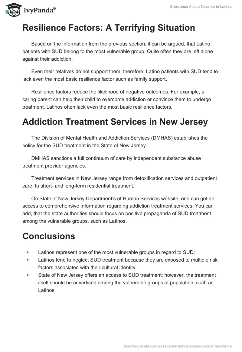 Substance Abuse Disorder in Latinos. Page 2