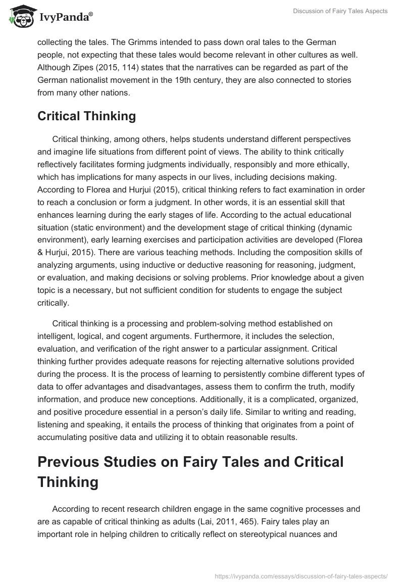 Discussion of Fairy Tales Aspects. Page 3