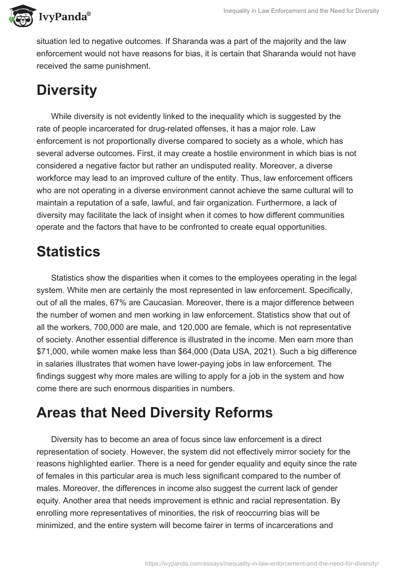 Inequality in Law Enforcement and the Need for Diversity. Page 4