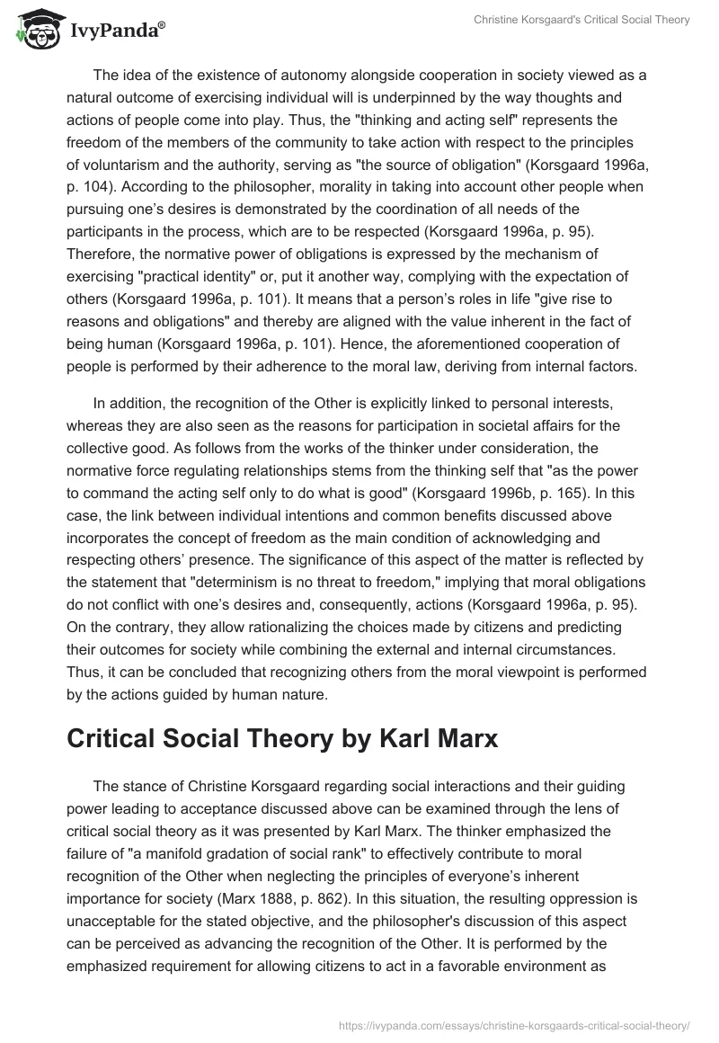 Christine Korsgaard's Critical Social Theory. Page 2